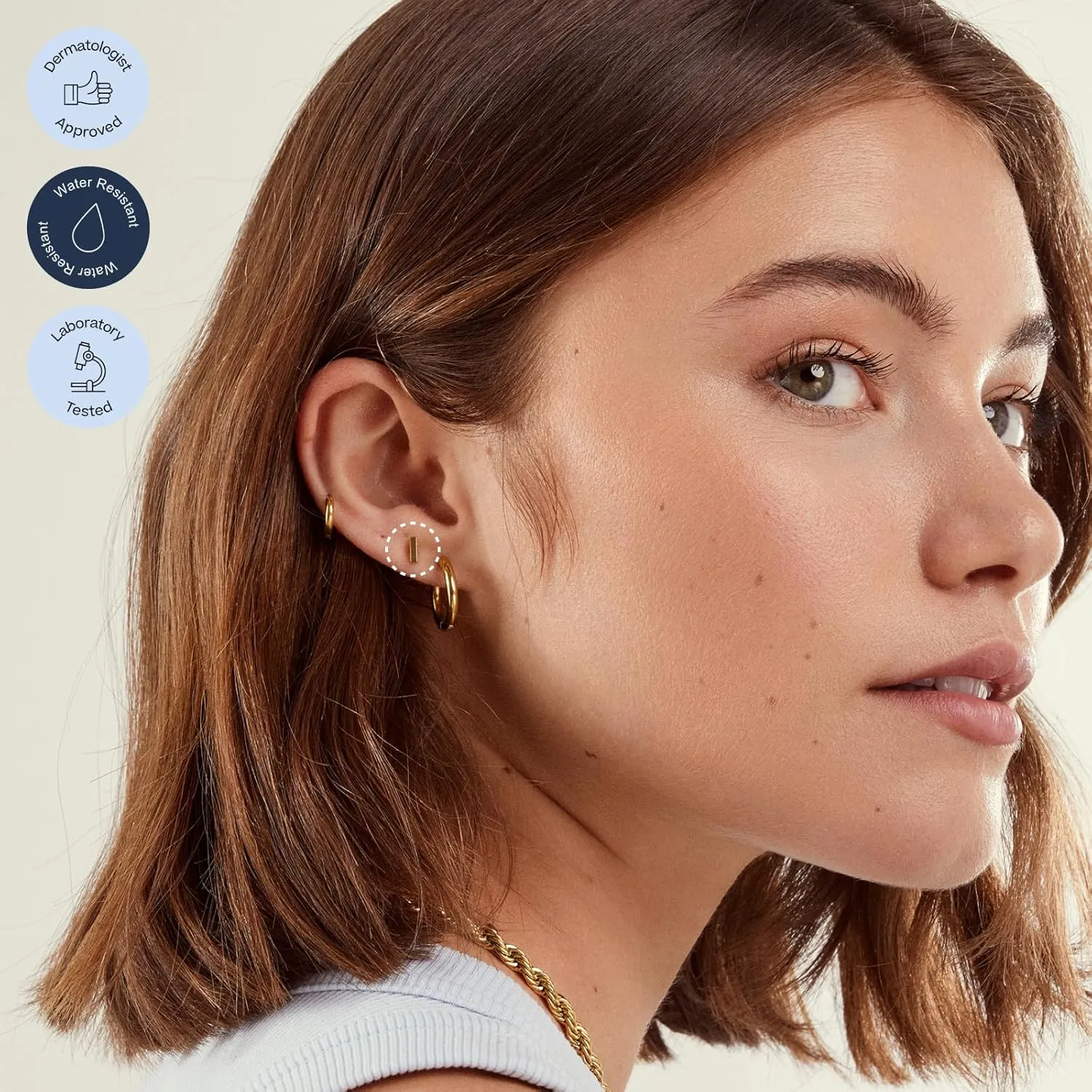 | Hypoallergenic Earrings | Titanium Mini Isla Stud Earrings