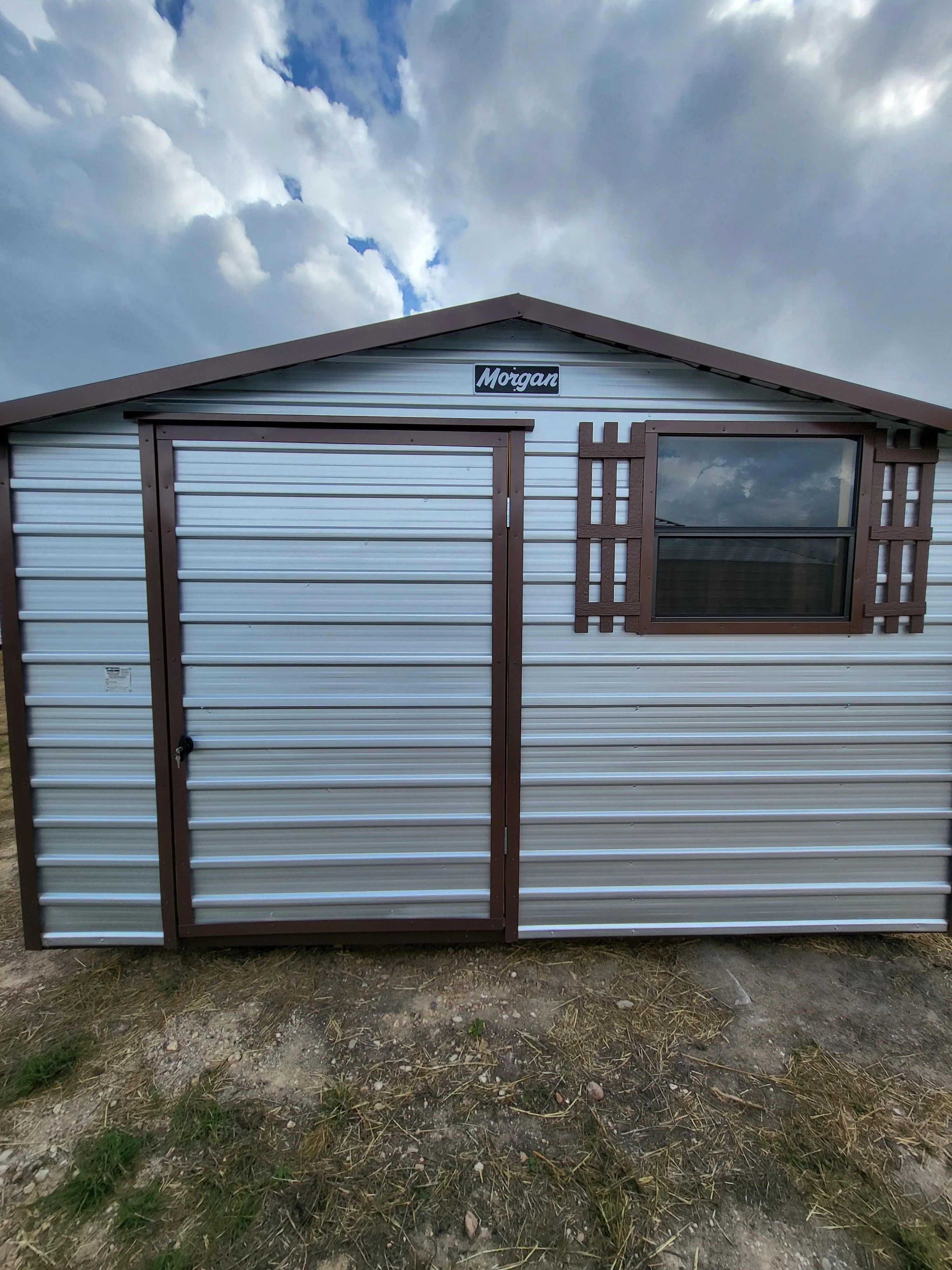 08 x 08 Classic Red Steel Barn with White Trim (Copy)