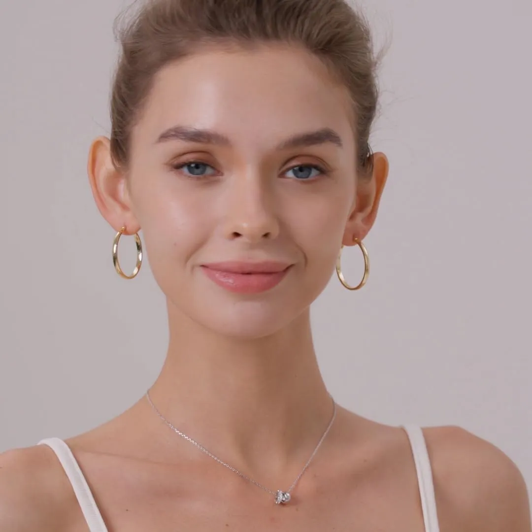 14/18K Gold Plated Hoop Earrings for Women, Hypoallergenic Hoops, Sterling Silver Post Lightweight Huggie Hoops - Durable Non Tarnish Gold Earrings, Sizes 20mm-30mm