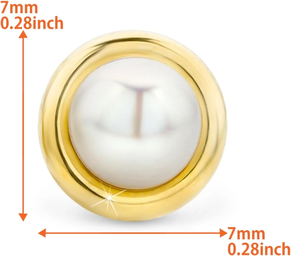 14K / 10K Gold Freshwater Pearl Stud Earrings  Classic Real Pearl Earrings for Women  Timeless & Elegant Jewelry  Perfect for Anniversary, Birthday, Wedding - Jewelry for Women