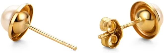 14K / 10K Gold Freshwater Pearl Stud Earrings  Classic Real Pearl Earrings for Women  Timeless & Elegant Jewelry  Perfect for Anniversary, Birthday, Wedding - Jewelry for Women
