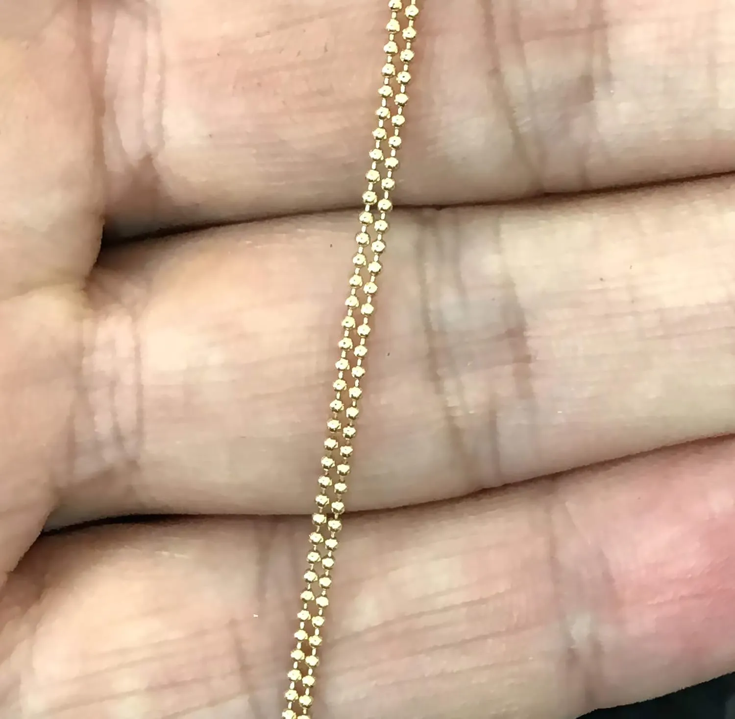 14k Gold Filled Ball Chain 1MM Necklace Gauge 18 Pendant for Jewelry 16-18 - 20-24 - 30 inches