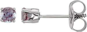 14K Gold or Sterling Silver Imitation Gemstone Stud Earrings