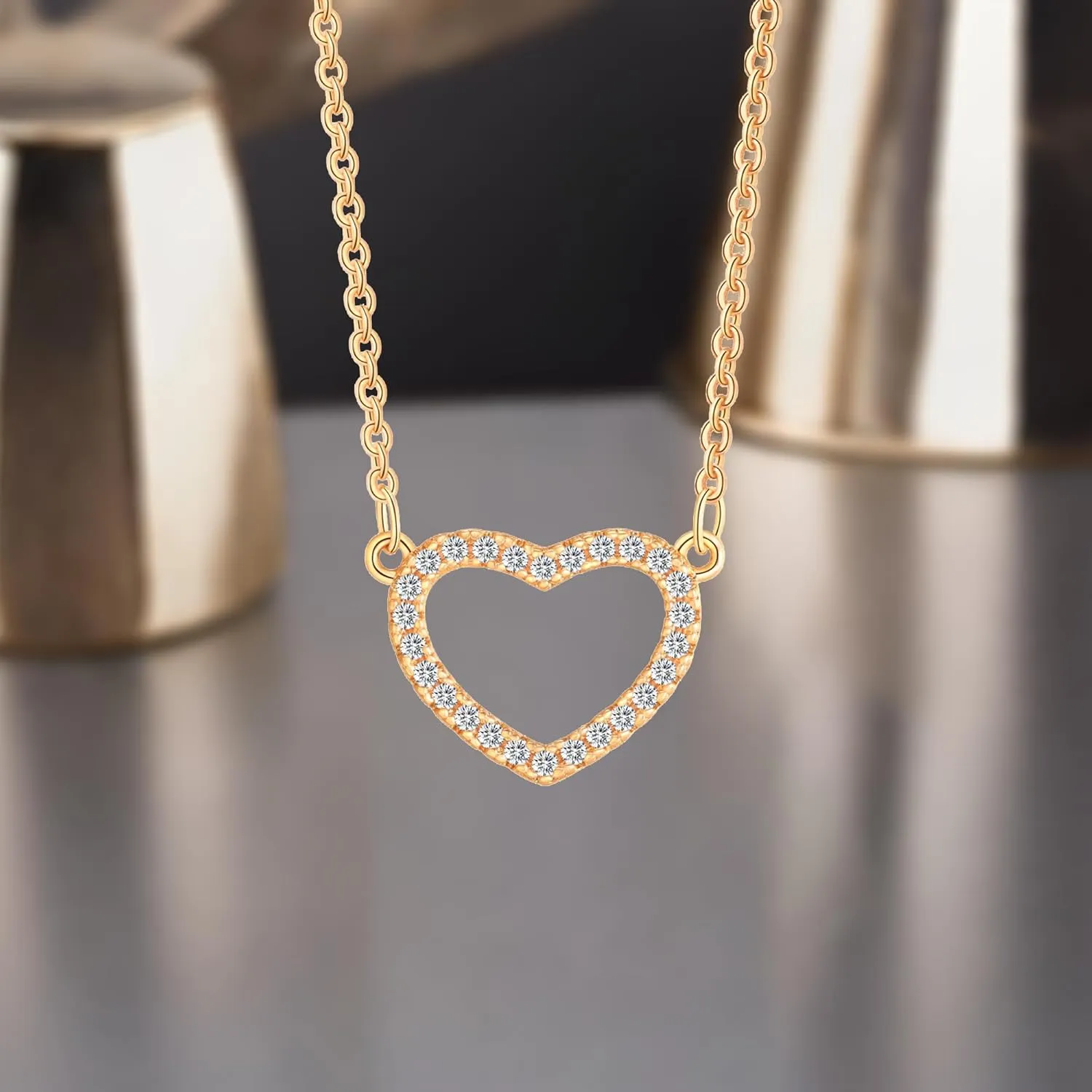 14K Gold Plated Cubic Zirconia Dainty Necklace Cute Pendant Necklaces for Wome jewelry gifts