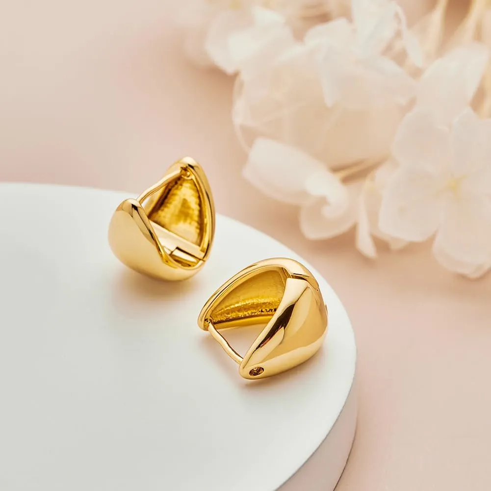 14K Gold Plated Hoop Earring Small Square Huggies Hoops For Women, Minimalist Cute Earrings for Women Girls Gift, gold silver rose gold black and CZ