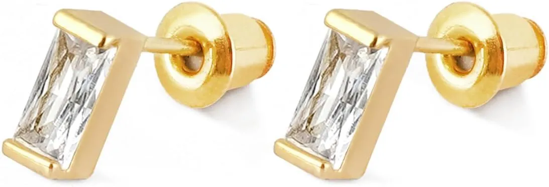 14K gold plated stud earrings for women hypoallergenic-gold earrings for women-earrings for women-jewelry-lightweight earrings for sensitive ears_cubic zirconia earrings studs