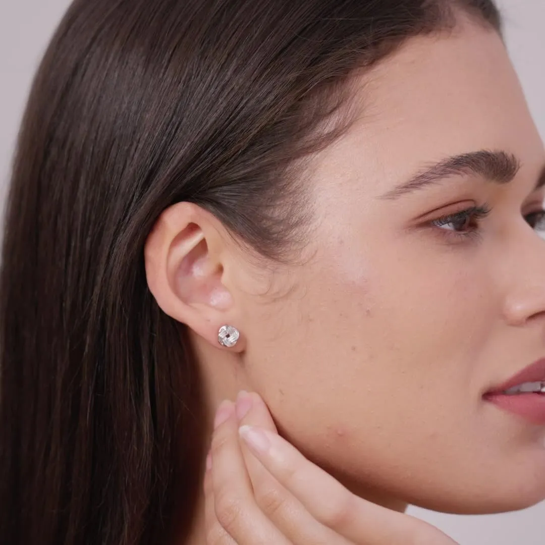 14K Gold | White Gold Plated 925 Sterling Silver Post Love Knot Stud Earrings | Silver Earrings, Gold Earrings for Women