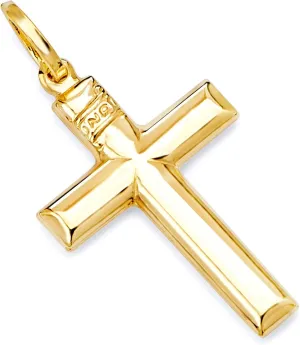 14k REAL Yellow Gold Religious Cross Charm Pendant