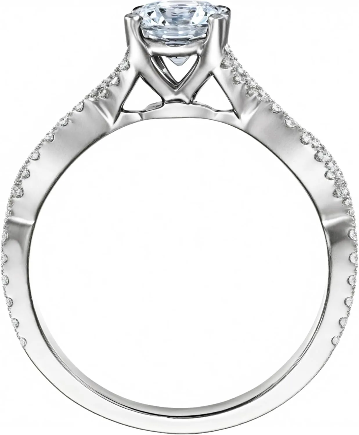 1.5 Carat (ctw) Engagement Rings for Women, Moissanite 925 Silver Ring for Women, Platinum Plated Sterling Silver Ring, Split Shank Twisted Infinite Wedding Ring