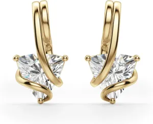 1.50Ct Trillion Cut Diamond Stud Earrings 14K Gold Plated