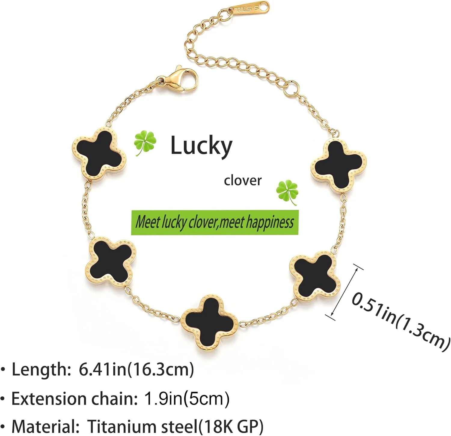 18K Gold Plated Clover Bracelet Love bangle Set for Women Stack Cute Fashion Simple Friendship Bracelet Lucky Link Bracelets Jewelry Gifts Trendy for Women