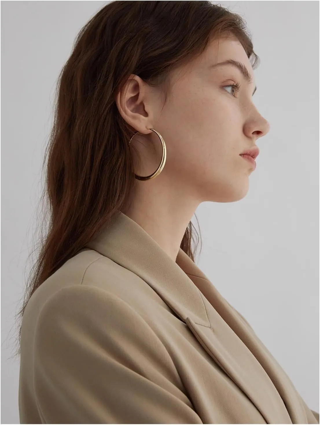 18K Gold Plated Hoop Earring for Women with Sterling Silver Post