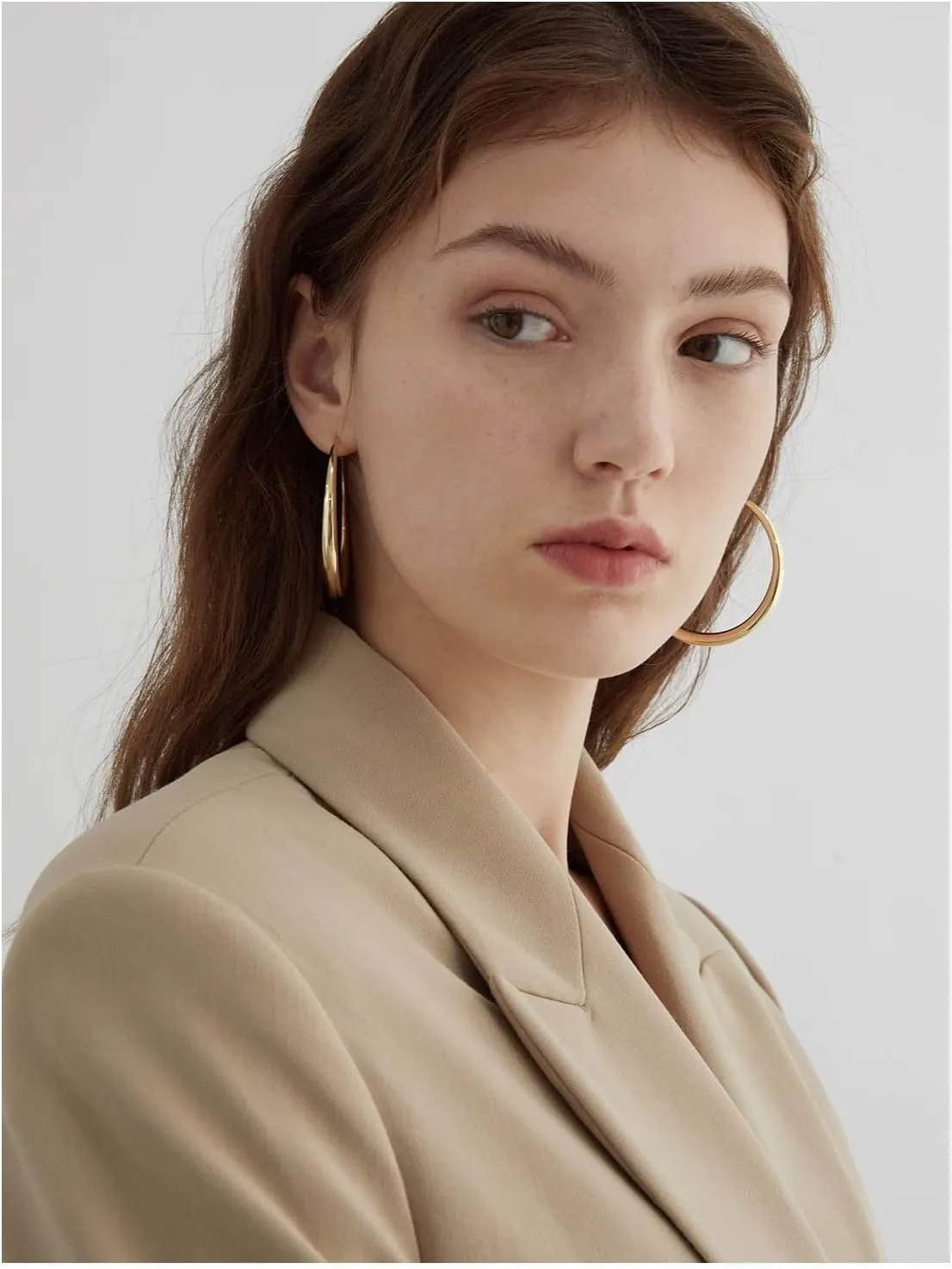 18K Gold Plated Hoop Earring for Women with Sterling Silver Post