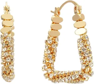 18K Gold Plated Hoop Earrings for Women Lightweight Hoop Earrings Mini Cubic Zirconia Stud Earrings Fashion Hoop Earrings Everyday Earrings