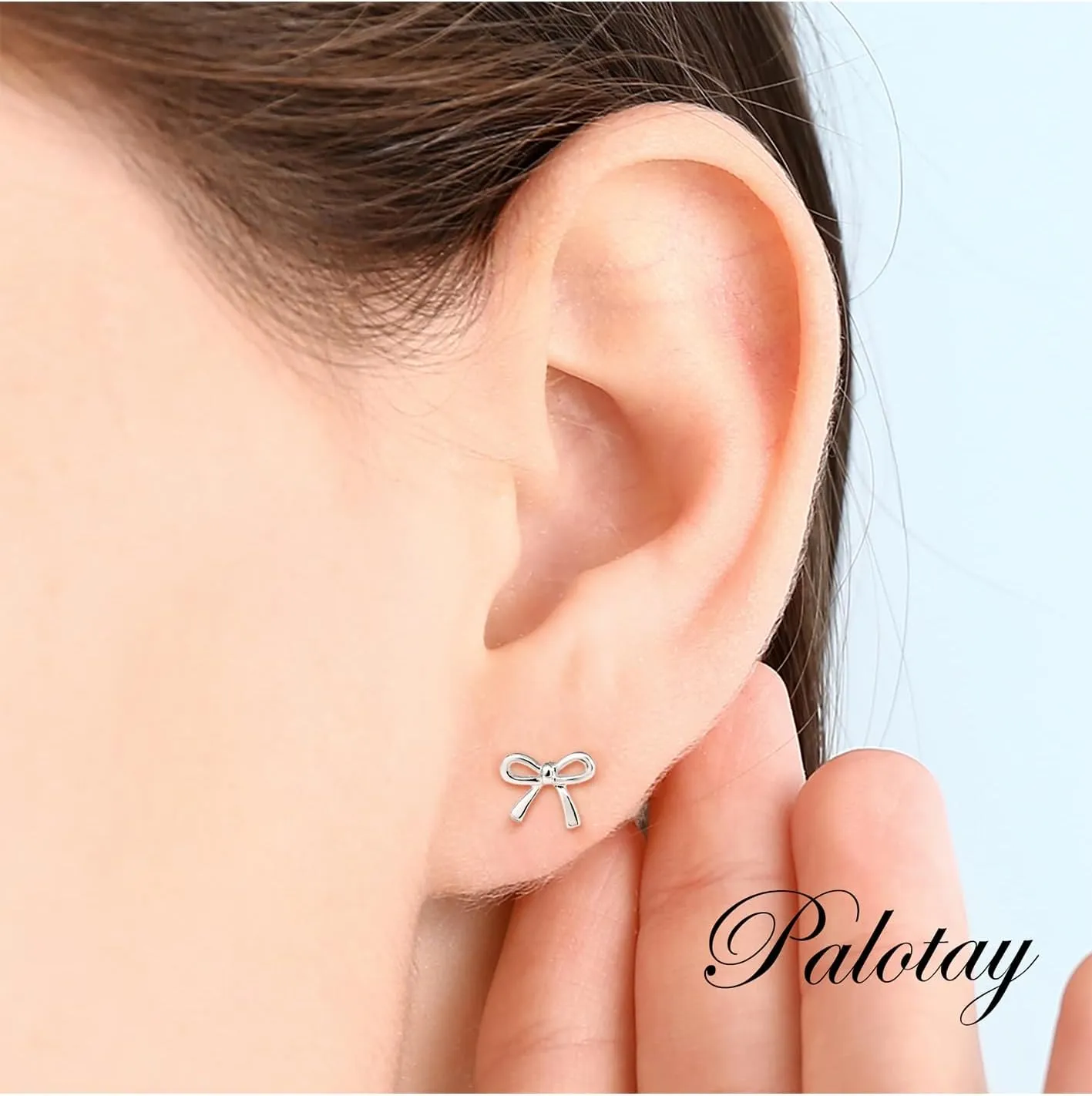 18k Minimalist Gold Plated Bow Earrings for Women Bow Stud Earrings Set Bow Jewelry Gifts