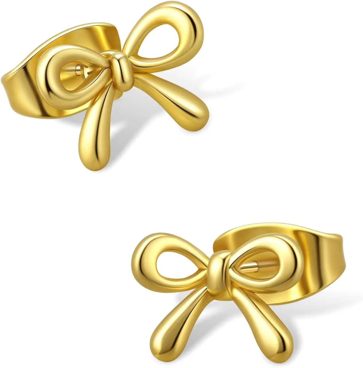 18k Minimalist Gold Plated Bow Earrings for Women Bow Stud Earrings Set Bow Jewelry Gifts