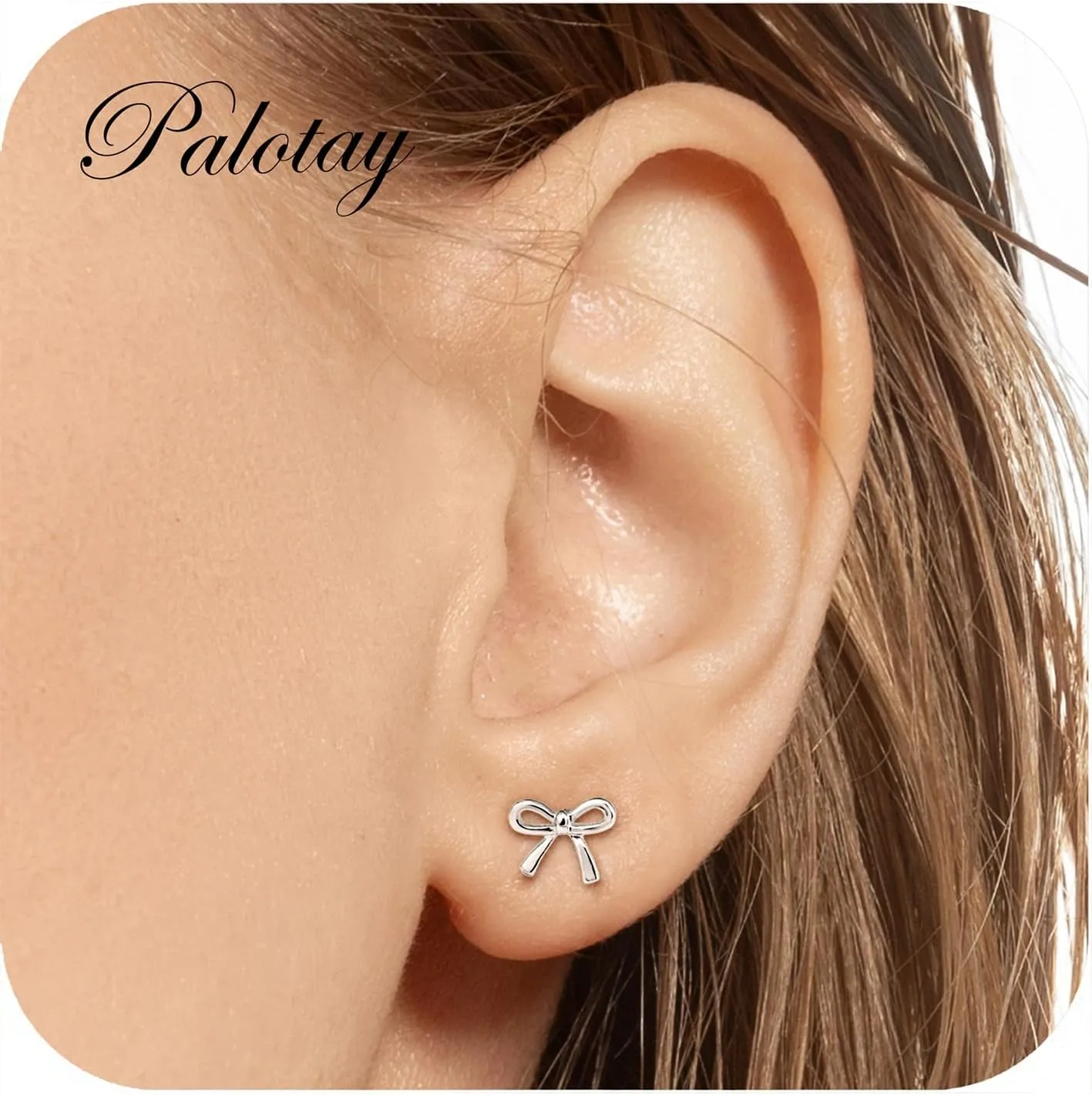 18k Minimalist Gold Plated Bow Earrings for Women Bow Stud Earrings Set Bow Jewelry Gifts