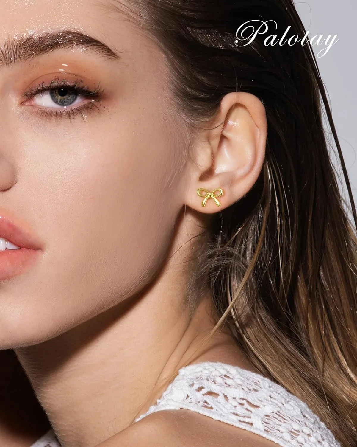 18k Minimalist Gold Plated Bow Earrings for Women Bow Stud Earrings Set Bow Jewelry Gifts