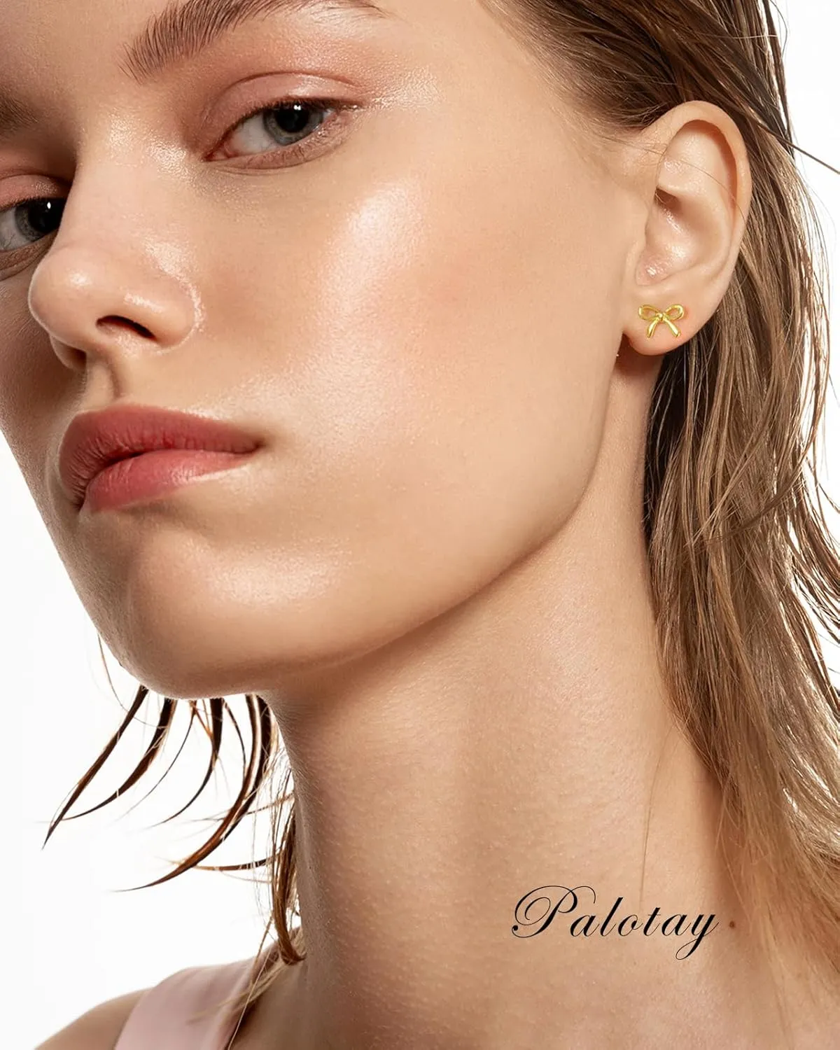 18k Minimalist Gold Plated Bow Earrings for Women Bow Stud Earrings Set Bow Jewelry Gifts