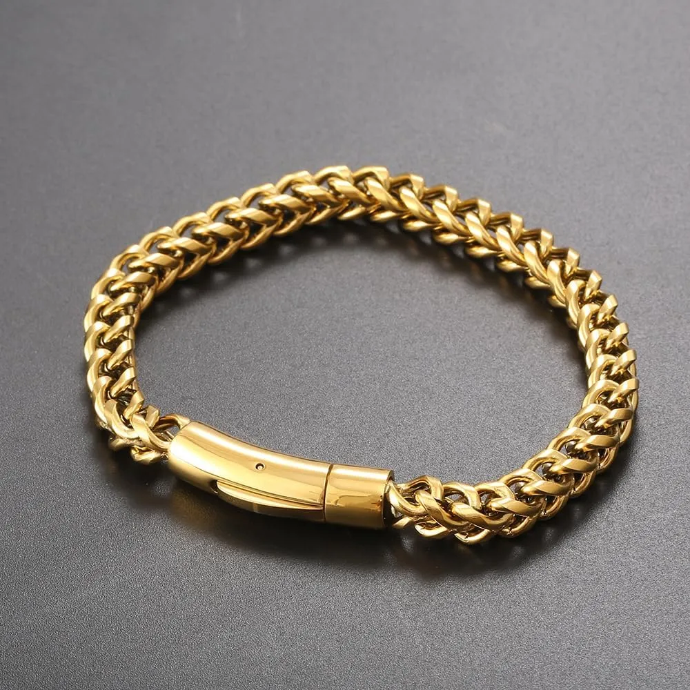 18K pure gold bracelet, simple and fashionable Valentine's Day Christmas gift, high-end jewelry suitable for both men and women