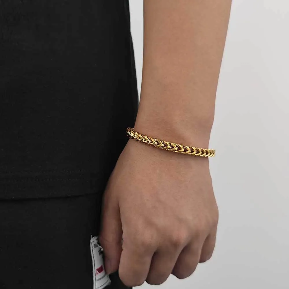 18K pure gold bracelet, simple and fashionable Valentine's Day Christmas gift, high-end jewelry suitable for both men and women