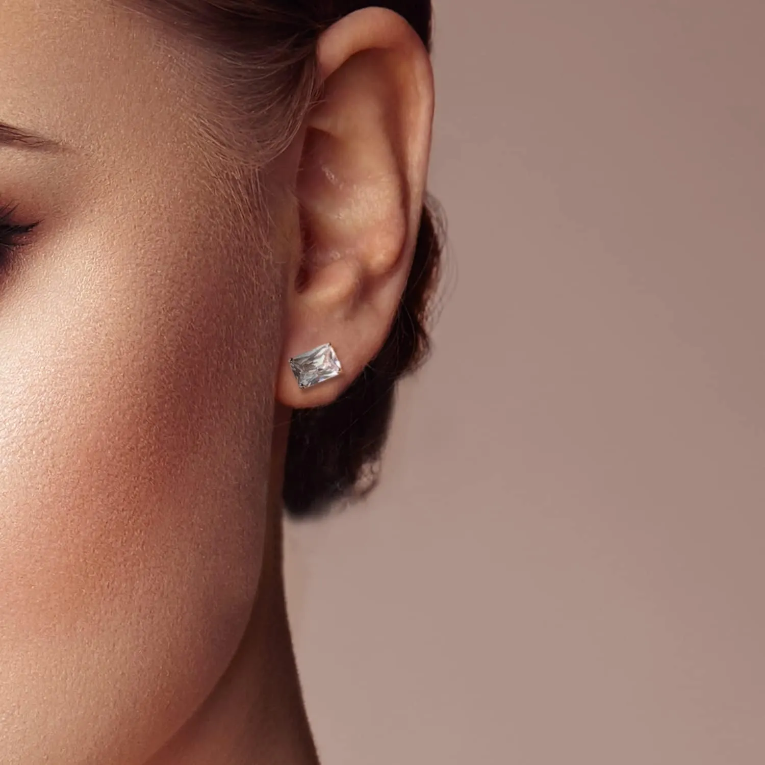 2 Ct CZ 925 Sterling Silver Studs Earrings for Women and Men - Cubic Zirconia Earrings Studs, 925 Silver Cubic Zirconia Earrings, Silver Studs Earrings for Women and Men