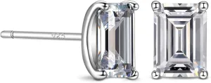 2 Ct CZ 925 Sterling Silver Studs Earrings for Women and Men - Cubic Zirconia Earrings Studs, 925 Silver Cubic Zirconia Earrings, Silver Studs Earrings for Women and Men