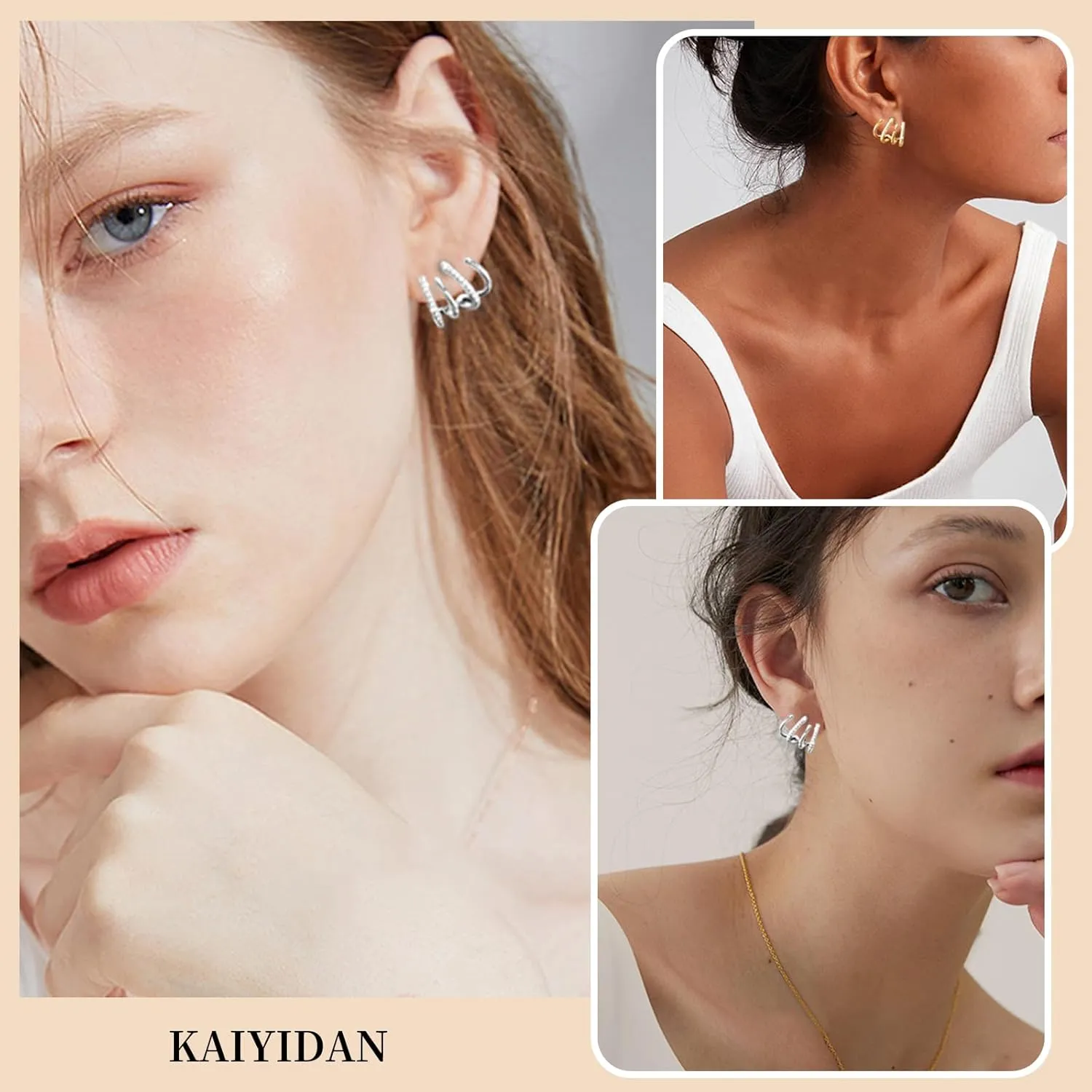 2 Pairs Cubic Zirconia Huggie Hoop earrings For Women Men 925 Sterling Silver Gold/Silver Hoops CZ Hoops Earings Set,18k Gold Plated Cartilage Samll Dangle Hoops,Dainty Accessories Jewelry Gifts.