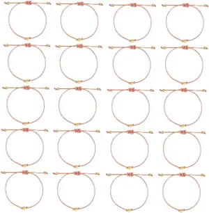 20 Pcs Women Men Simple Heart Bracelet Adjustable Rope String Lucky Gift Bracelet For Birthday Holiday Anniversary