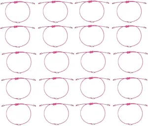 20 Pcs Women Men Simple Heart Bracelet Adjustable Rope String Lucky Gift Bracelet Gifts For Women Friendship
