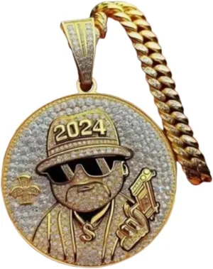 2024 Personalized Enamel Pendant Necklace with Moissanite  Custom Nameplate Jewelry  14K Gold Plated Iced Out Charm  Bold 3-Inch Chain Piece for Men & Women  Trendy Hip Hop Bling