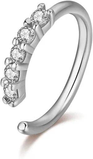 20G CZ Hoop Nose Rings for Women Dainty Surgical Steel Nostril Piercing Jewelry 8mm Small Cartilage Huggie Hoops Earrings