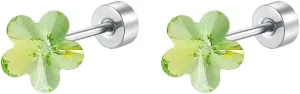 20g Flower Small Stud Cartilage Earrings for Women Stainless Steel Colorful CZ Minimalist Cute Floral Flast Screw Back Tiny Studs Sleeper Tragus Piercing Post Hypoallergenic Fashion Jewelry