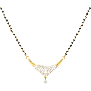 22K Gold Mangalsutra Chain Necklace w/ Colorful Pendant.