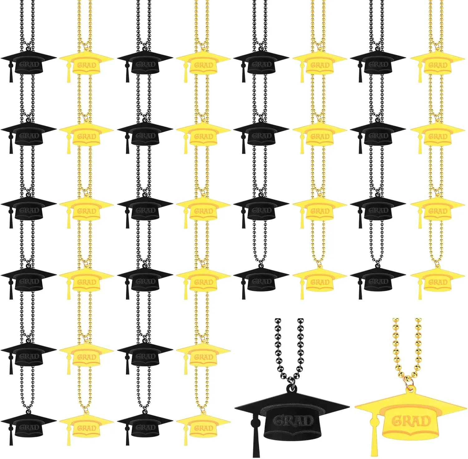 24 Pcs Graduation Pendant Bead Necklace Graduation Cap Shape Party Favor Gifts Supplies Necklace Cute Vintage Hanging Pendants