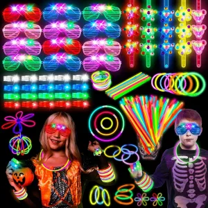 244 Pack Glow in the Dark Party Supplies for Kids, Neon Party Favors, Glow Party Favors for Kids 8-12, Kids Led Light Up Party Favor