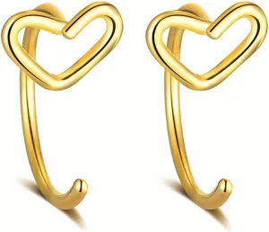 2Pcs 20G Heart Nose Rings Hoop for Women Minimalist Stainless Steel Nose Hoops Cartilage Earrings Nose Nostril Piercing Jewelry