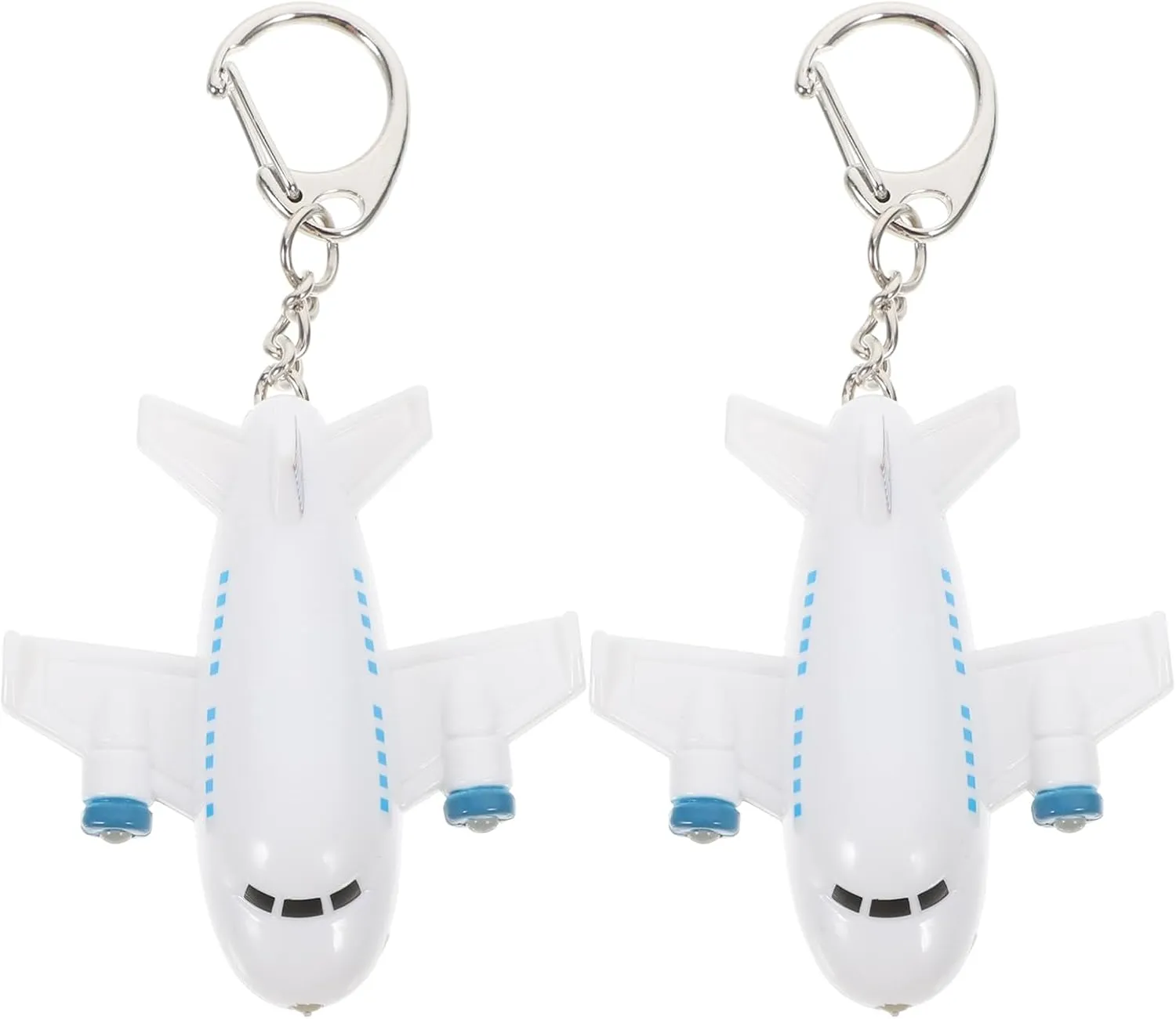 2pcs Airplane Keychain, Airplane Led Light up Keychains with Sound, Cute Multi-Purpose Key Ring for Kids, Backpack, Mobile Phone, Wallet Decoration, 3.93 * 2.16 * 0.78inch