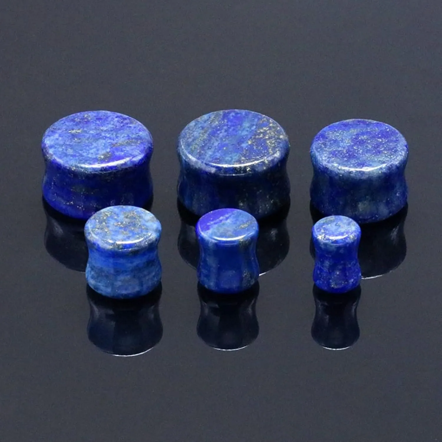 2Pcs Unique Ear Gauges for Men, Gages Jewelry Lapis Lazuli Plugs Stone Fun Gifts for Men Fun Gifts for Men