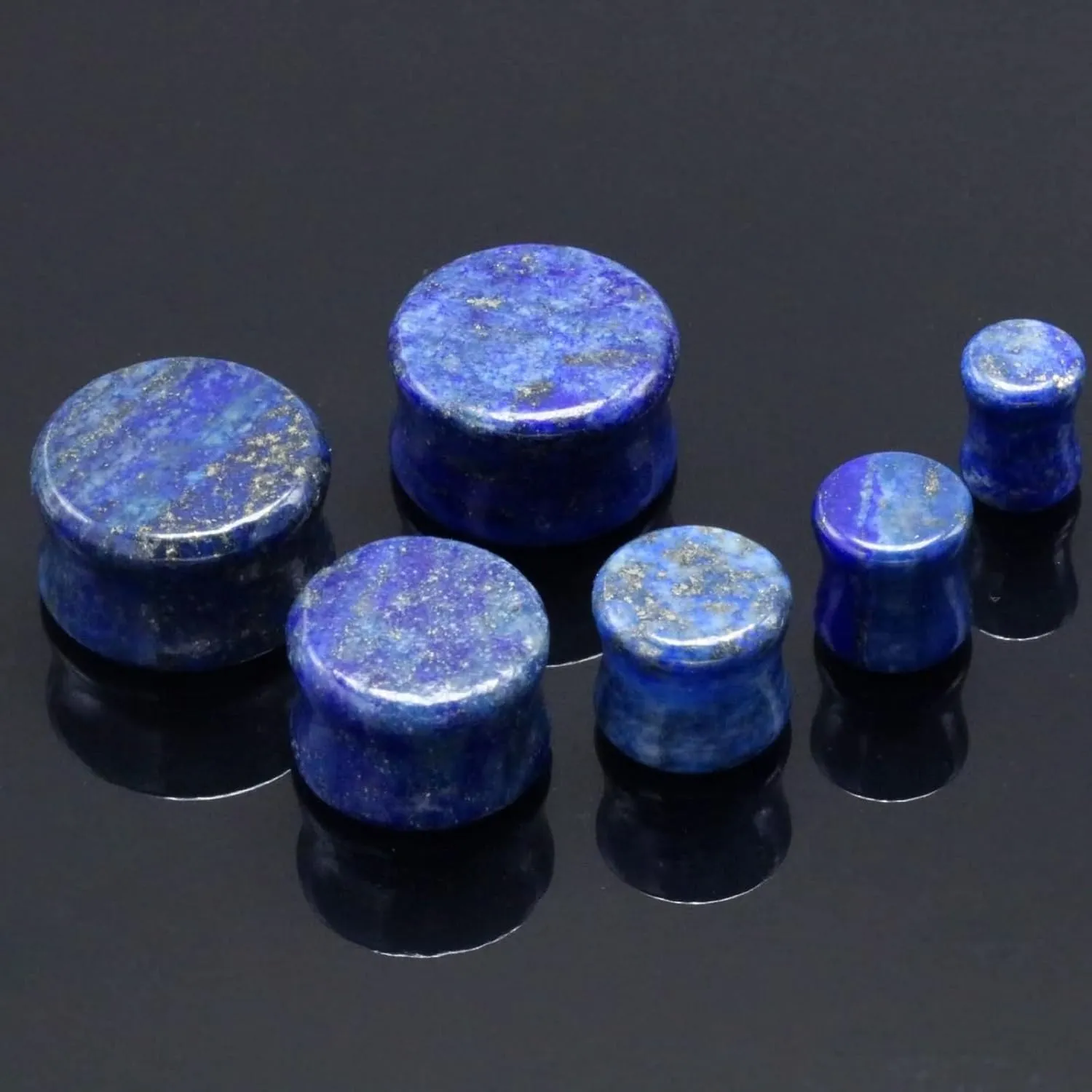 2Pcs Unique Ear Gauges for Men, Gages Jewelry Lapis Lazuli Plugs Stone Fun Gifts for Men Fun Gifts for Men