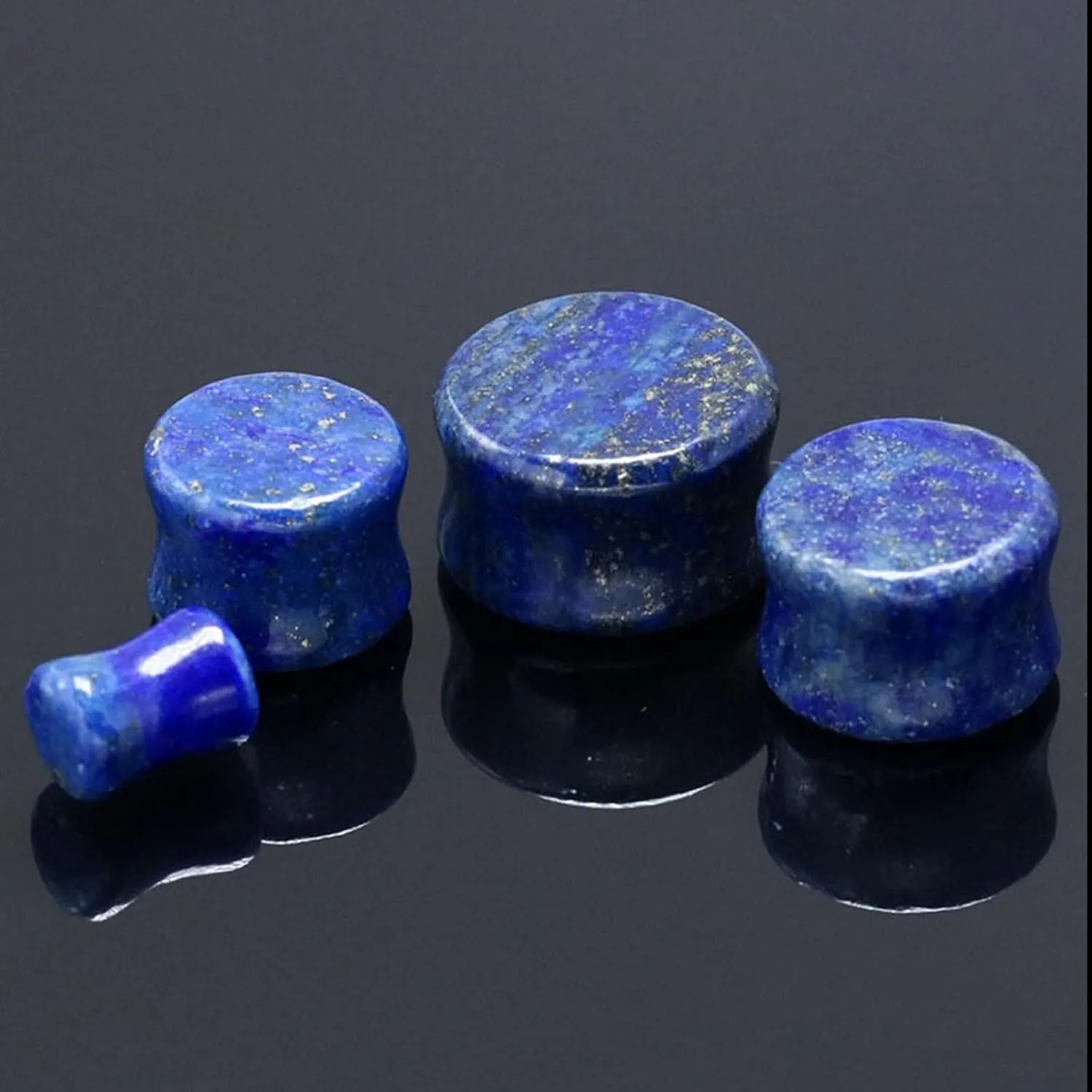 2Pcs Unique Ear Gauges for Men, Gages Jewelry Lapis Lazuli Plugs Stone Fun Gifts for Men Fun Gifts for Men