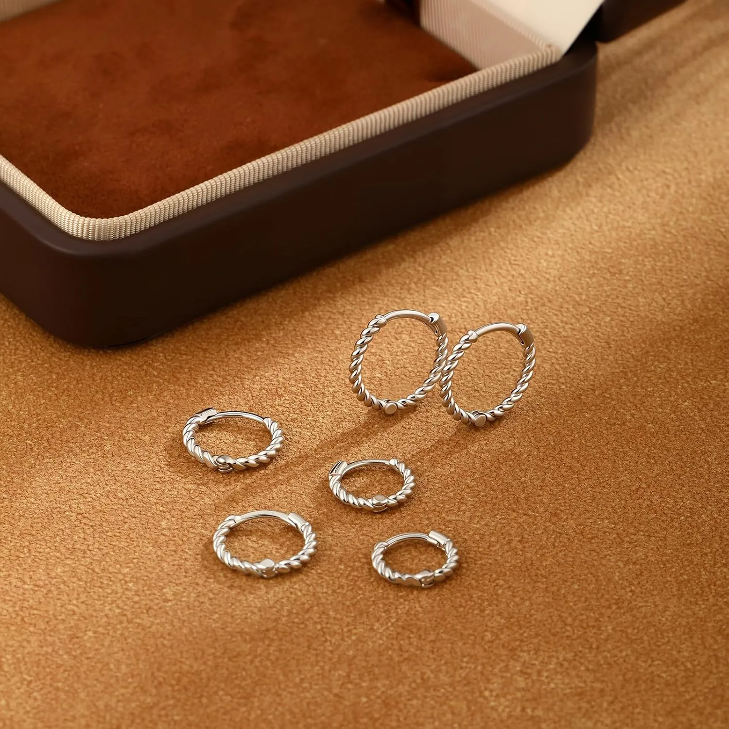 3 Pairs Gold/Silver Hoop Earrings Set for Women,Dainty Cubic Zirconia Hoop Earrings Women Stack Hypoallergenic Trendy Pack Jewelry