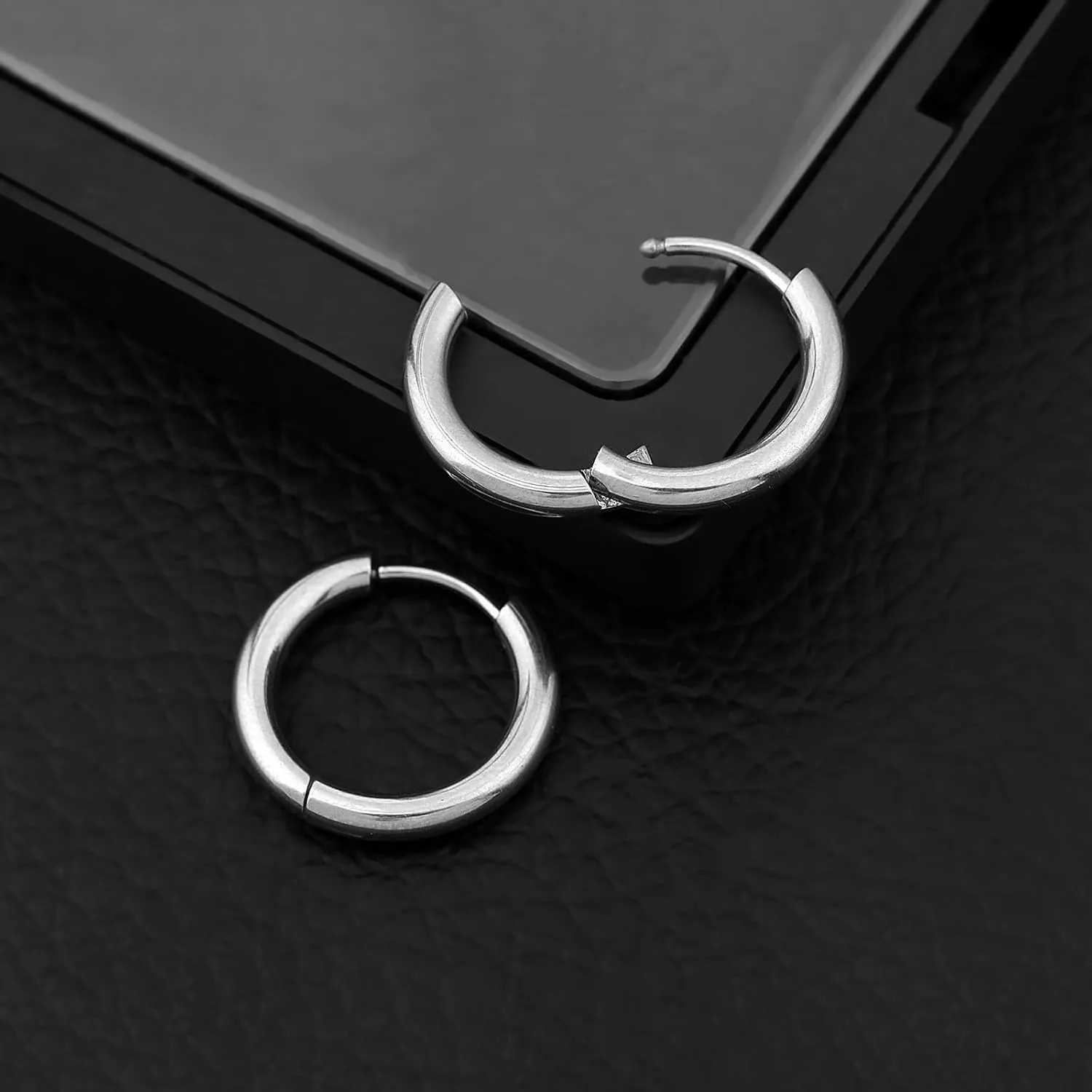 316 Stainless Steel Huggie Hoop Earrings, 10mm/12mm, Hypoallergenic, Lightweight