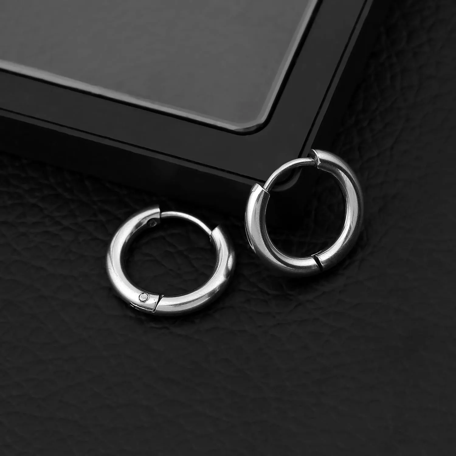 316 Stainless Steel Huggie Hoop Earrings, 10mm/12mm, Hypoallergenic, Lightweight