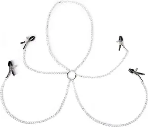 316L Nipple Clamp Adjustable Pressure Pearl Body Chains Necklace Stainless Steel Ring Non Piercing Body for Women Jewelry