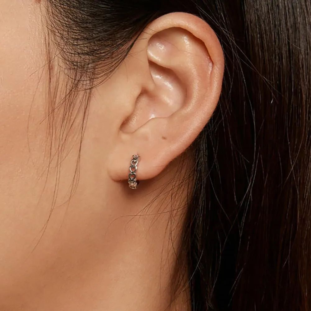 316L Surgical Steel Heart Huggie Hoop Earrings Hypoallergenic Cartilage Hoops Earrings 16G Nose Rings 8mm Small Huggie Earring for Women