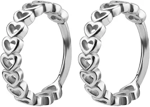 316L Surgical Steel Heart Huggie Hoop Earrings Hypoallergenic Cartilage Hoops Earrings 16G Nose Rings 8mm Small Huggie Earring for Women