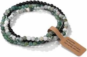 3PCS Healing Crystal Bracelets for Women Men 4mm Natural Stone Beaded Stretch Bracelet Amethyst Jewelry Gifts Semi-Precious Gemstone Beaded Bracelets Round Gemstones Elastic Stretch Bracelet
