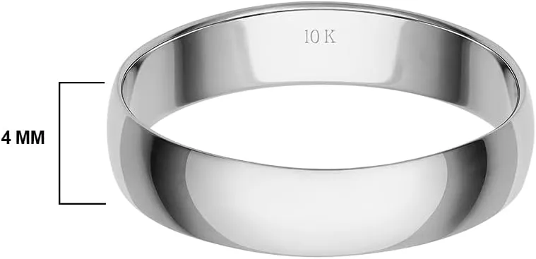 4MM Men's Gold Wedding Band - Lightweight Wedding Ring for Men; 10K or 14K Gold Jewelry in Yellow, White, or Rose Gold; Plain Mens Wedding Band; Classic Gold Rings for Men by Brilliant Expressions