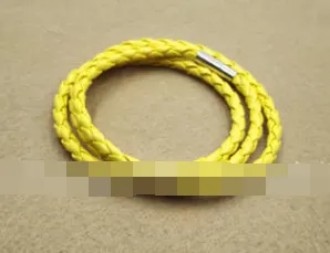 4MM Three Circle Simple Multi-layer Winding Plug Buckle Woven Leather Multi-color Bracelet